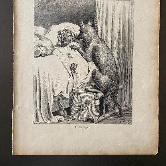 Gustave Dore, Little Red Riding Hood, Woodcut Engraving, Antique Print - Picture 5 of 5